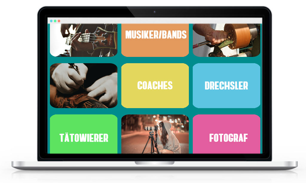 Webseiten für Musiker, Kreative, Coaches, Fotografen
